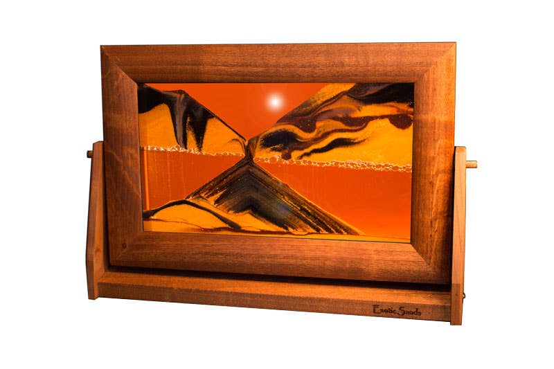 Alder Wood (Traditional) Moving Sand Art Pictures: Sunset Orange / Large