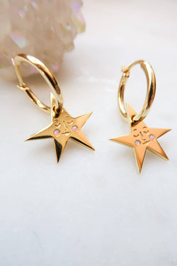 You make me Blush Star Hoop Earrings