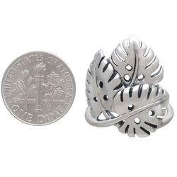 Sterling Silver Monstera Leaves Ring: 8