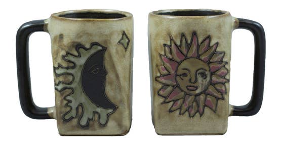 Mara Stoneware Sun/Moon Square Mug - Tan