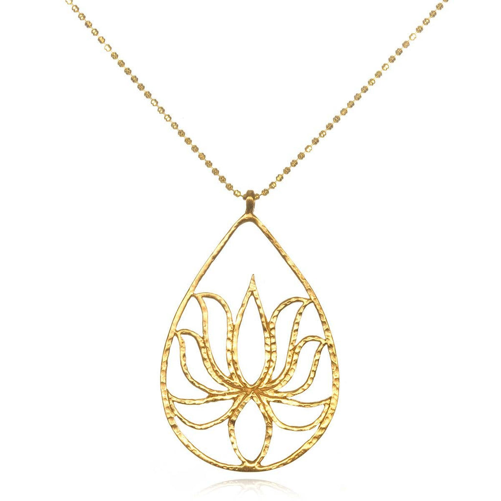 Lotus Teardrop Necklace