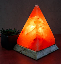 Pyramid Shape Salt Lamp 7-8 lb MARBLE BASE