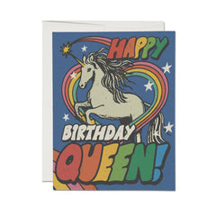 Unicorn Queen greeting card: Single