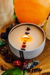 Chakra Balance 6.5oz Wooden Wick Candle: White