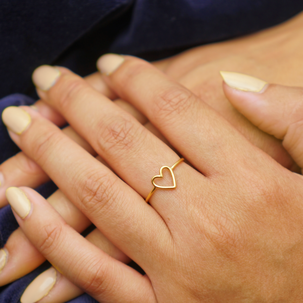 Open Heart Ring: Sterling Silver / 7