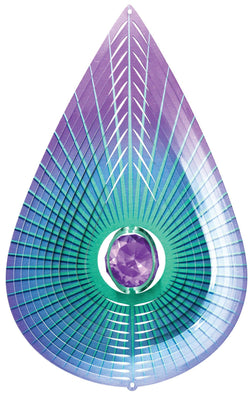 Crystal Purple Teardrop - Large Wind Spinner