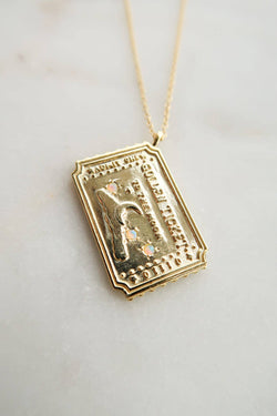 Golden Ticket to the Moon Necklace