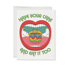 Eat Cake greeting card: Single