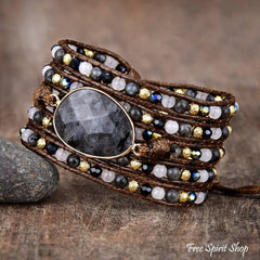 Black Labradorite Wrap Bracelet