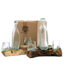 MGW-07 - Molten Glass on Wood - Whisky Set