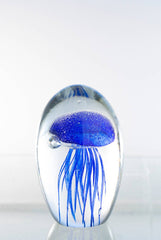 Glass Jellyfish 4 1/4”Navy Blue