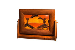 Alder Wood (Traditional) Moving Sand Art Pictures: Sunset Orange / Large