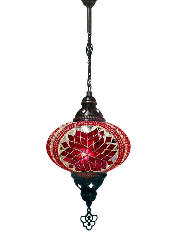 Red Star Pattern With Size 3 Globe Chandelier