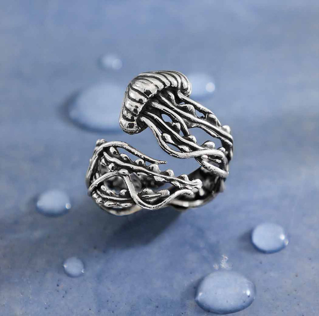 Sterling Silver Adjustable Jellyfish Ring