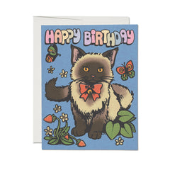 Siamese Birthday greeting card: Single