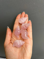 Rose Quartz Sea Shell Crystal Carving