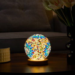 Portable Bohemian Mosaic Night Light: Orange