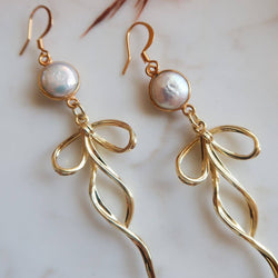 Pearls and Promises Bow Earrings