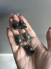 Bloodstone Jasper Owl Crystal Carving