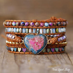 Imperial Jasper Love Heart Wrap Bracelet