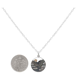 Sterling Silver Layer Canyon Necklace with Bronze Sun