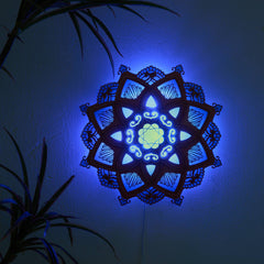 Wooden Mandala Yoga Room LED Wall Lamp - 11.8