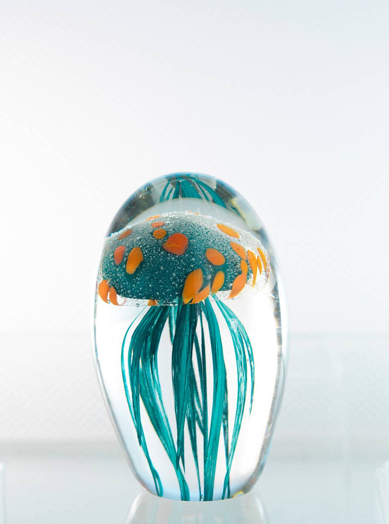 Blue/Orange Glass Jellyfish  4 1/4”