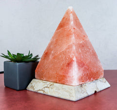 Pyramid Shape Salt Lamp 7-8 lb MARBLE BASE