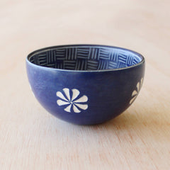 Two Pattern Bowl: Blue