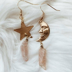 Celestial Soulmates | Moon & Star Earrings: Blue