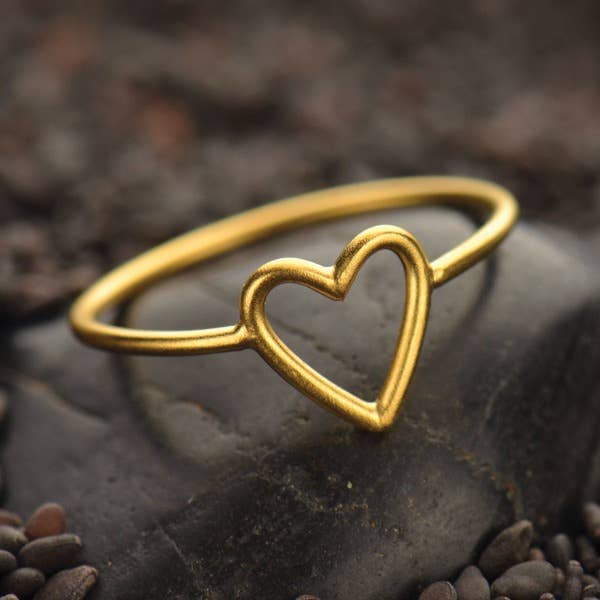 Open Heart Ring: Sterling Silver / 7