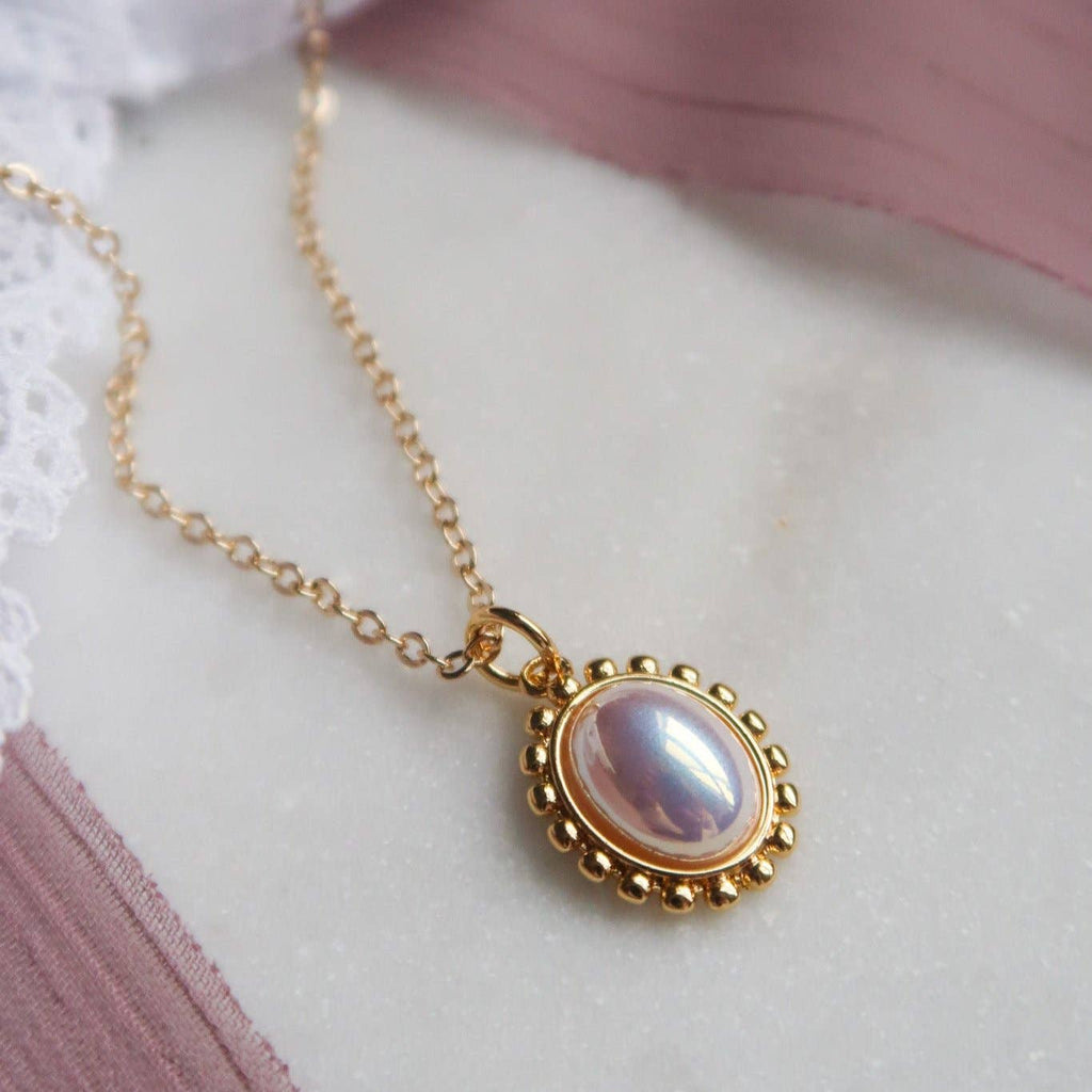 Twilight Lace Iridescent Pearl Necklace