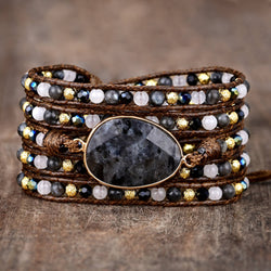 Black Labradorite Wrap Bracelet