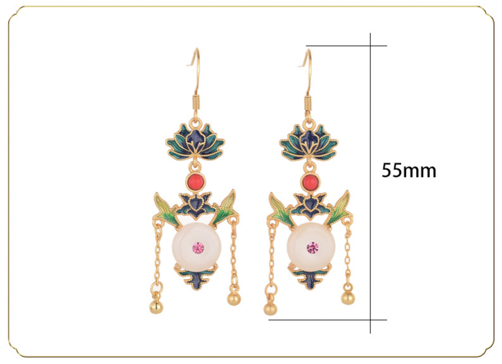 Chinese Style Cloisonne Retro Luxury Earrings