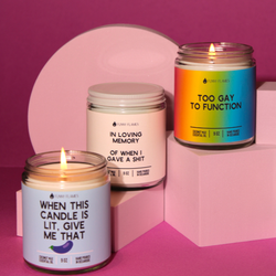 Too Gay To Function Candle - Funny LGBTQ Candle, Gay Pride