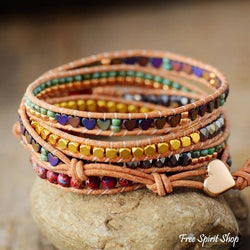 Jasper Heart 5 Layer Wrap Bracelet