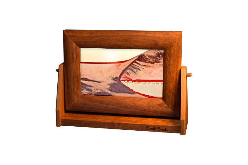 Alder Wood (Traditional) Moving Sand Art Pictures: Sunset Orange / Large