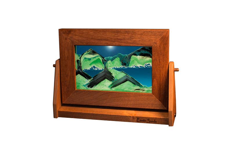 Alder Wood (Traditional) Moving Sand Art Pictures: Summer Turquoise / Large