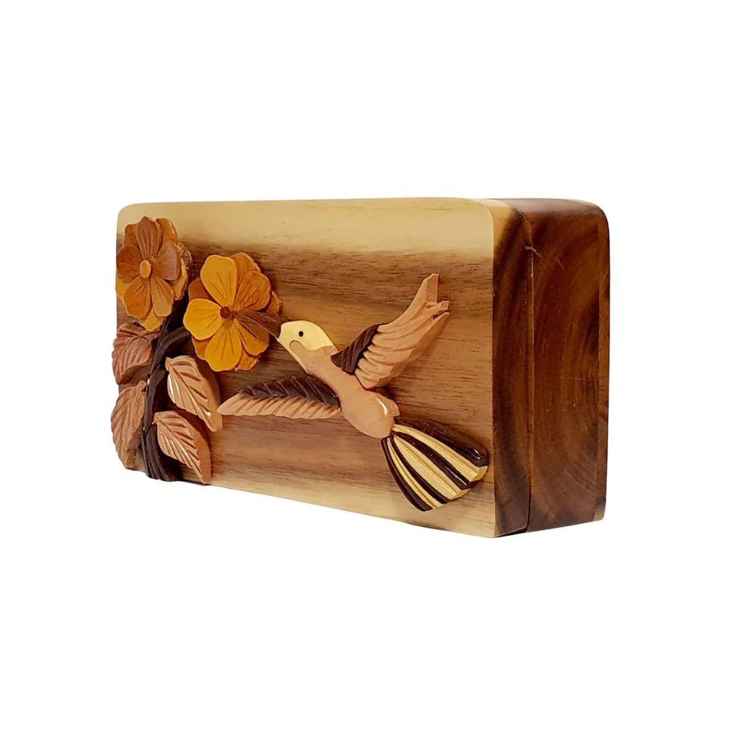 Hummingbird - Hand Carved Keepsake Gift Box