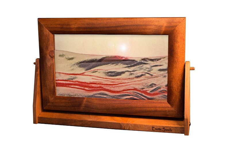 Alder Wood (Traditional) Moving Sand Art Pictures: Sunset Orange / Large