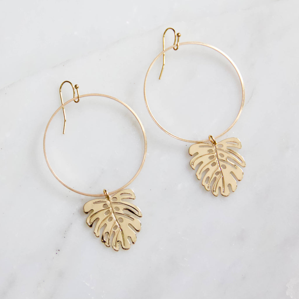 Monstera Leaf Earrings