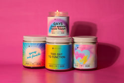 Too Gay To Function Candle - Funny LGBTQ Candle, Gay Pride