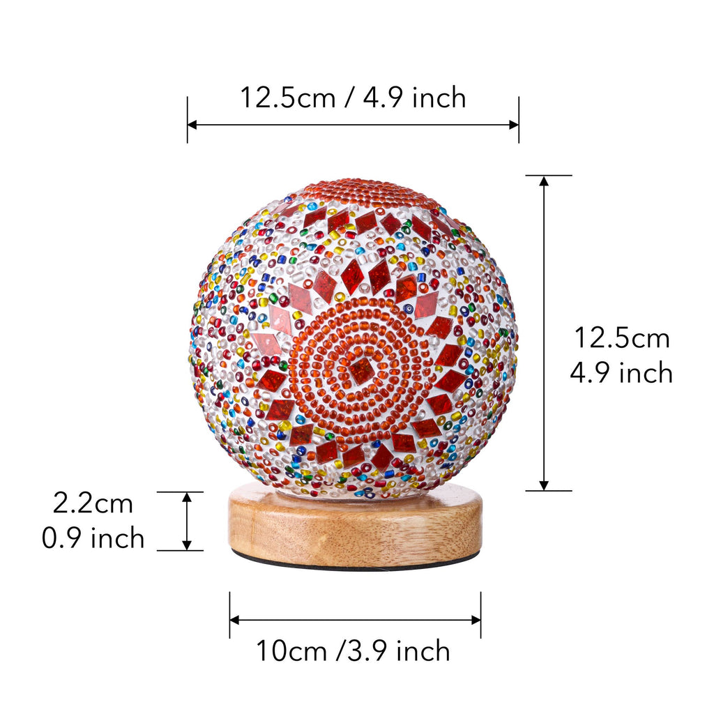 Portable Bohemian Mosaic Night Light: Orange