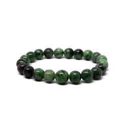 Long Size Ruby Zoisite Beaded Bracelet Wrist Mala 10mm