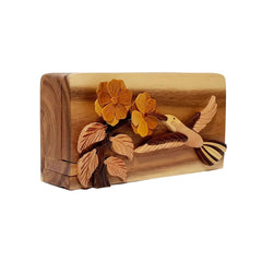 Hummingbird - Hand Carved Keepsake Gift Box