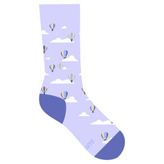 Socks that Fight Childhood Cancer (Purple Hot Air Balloons): Medium