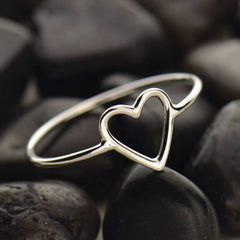 Open Heart Ring: Sterling Silver / 5