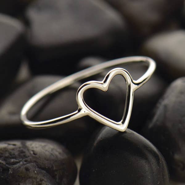 Open Heart Ring: Sterling Silver / 7