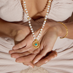 Summer - Step Into Self White Opal Mandala Mala