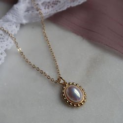 Twilight Lace Iridescent Pearl Necklace